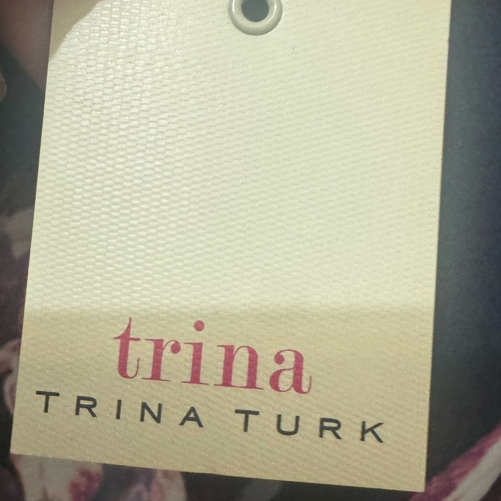 Trina Turk NWT Trina Turk Jasey Ruffle Sleeve Shift Dress Lish Roses Size XXL - Picture 5 of 6